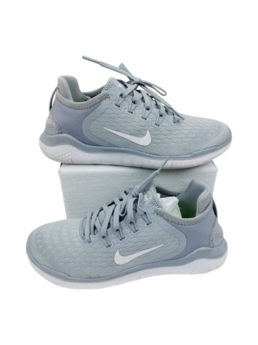 Nike Women's Wolf Gray Free RN 2018 Mesh Low Top Athletic Running Shoes Size 6